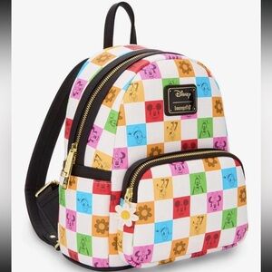 Loungefly Disney Mickey and Friends Checkered Colorful Mini Backpack NWT